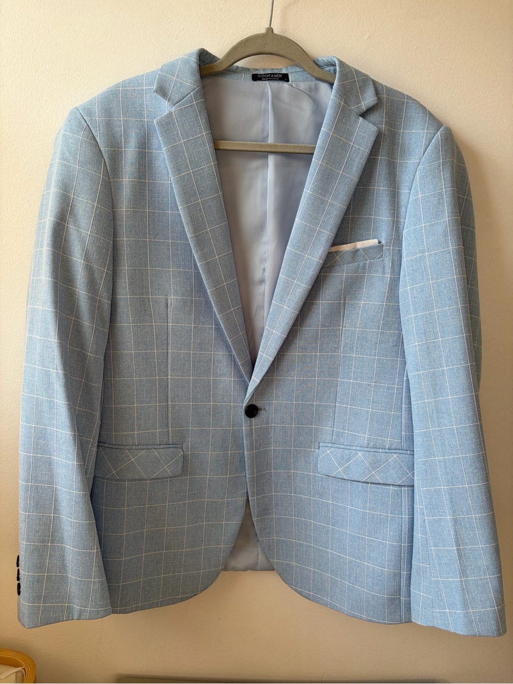 Light Blue Windowpane Sport Coat - Men's Blazer